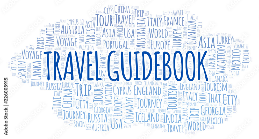 Fototapeta premium Travel Guidebook word cloud.