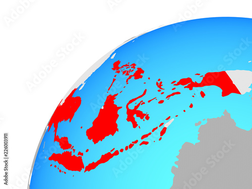 ASEAN memeber states on globe photo