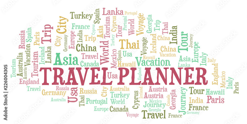 Obraz premium Travel Planner word cloud.