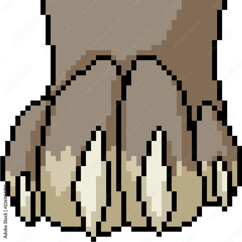 Fototapeta premium vector pixel art paw