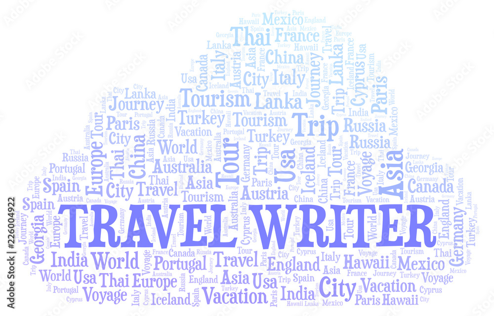 Obraz premium Travel Writer word cloud.