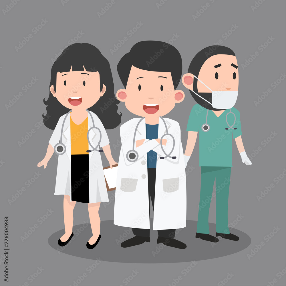 Variety of doctor cartoon set Variety of doctor cartoon set
