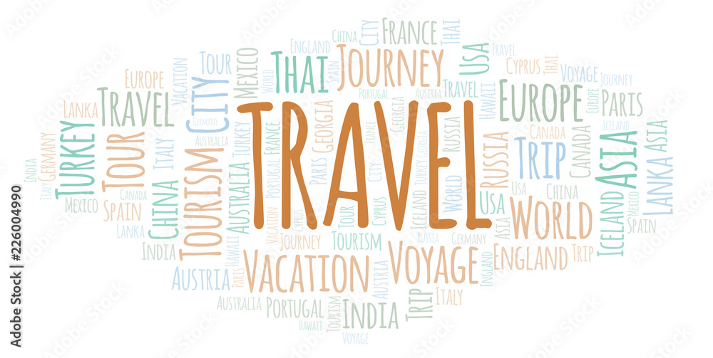 Fototapeta premium Travel word cloud.
