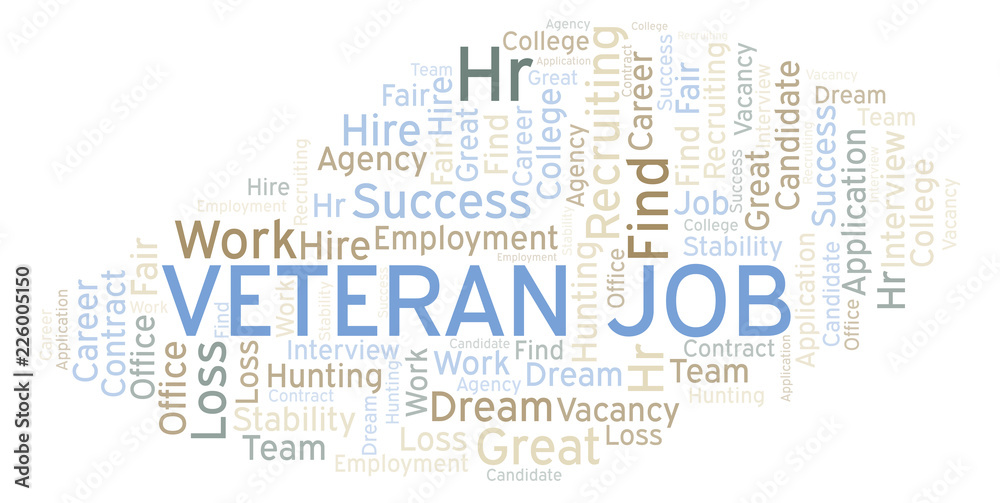 Fototapeta premium Veteran Job word cloud.