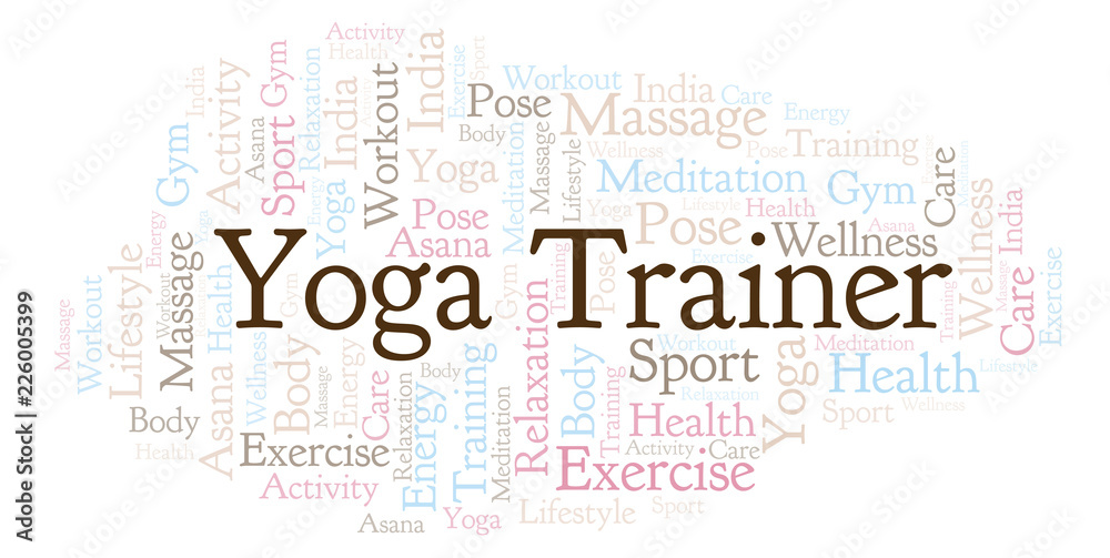 Obraz premium Yoga Trainer word cloud.
