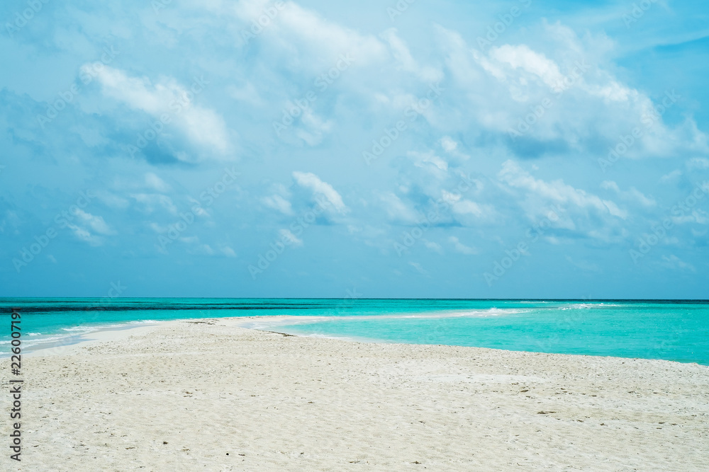 Sandy coastline in indian ocean (Maldives - Lhaviyani Atoll)