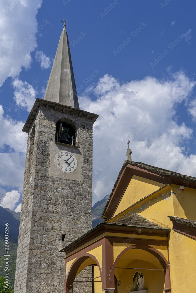Fototapeta premium San Tomaso church at Anzola, Piedmont, Italy
