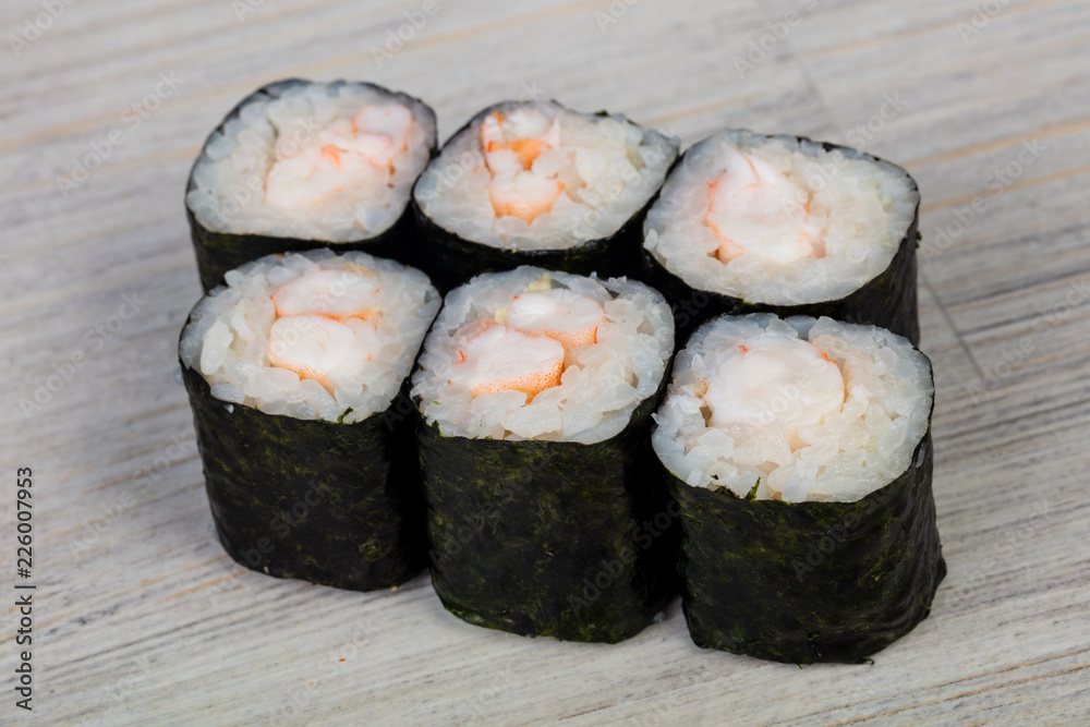 Japanese roll with prawn Japanese roll with prawn