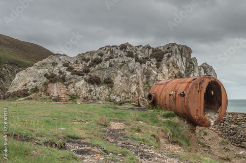 The abandoned, derelict ruins of Porth Wen brickworks, Anglesey. photo