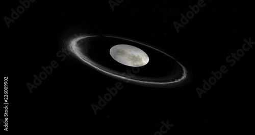 Haumea and her ring, dwarf planet, orbiting in the outer space photo