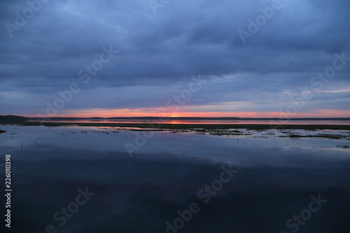 evening sunset on the lake