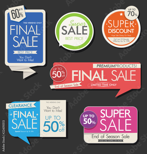 Modern sale banners and labels collection 