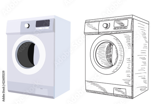 washing machine, sketch