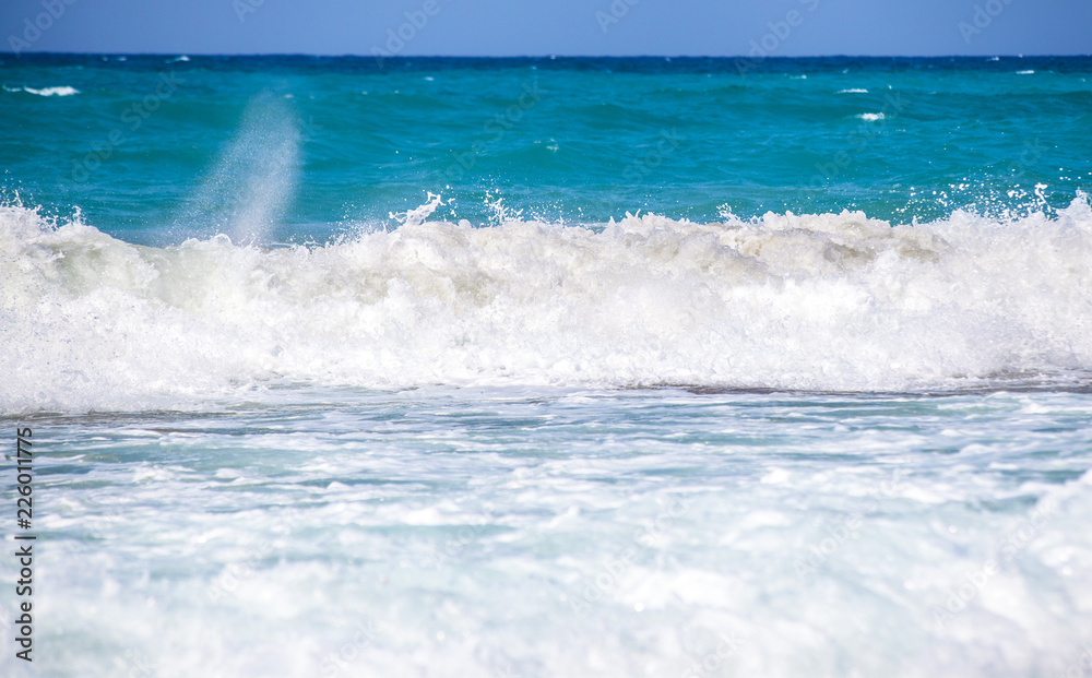 Sea wave. The churning of the ocean. Storm waves on the beach. Sea wave. The churning of the ocean. Storm waves on the beach.