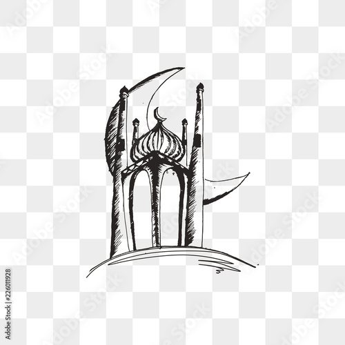Mosque hand drawn vector