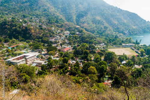 Aerial view of San Marcos La Laguna village, Guatemala photo