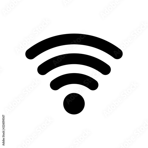 Wireless vector icon, wifi symbol. Simple illustration, flat design for site or mobile app