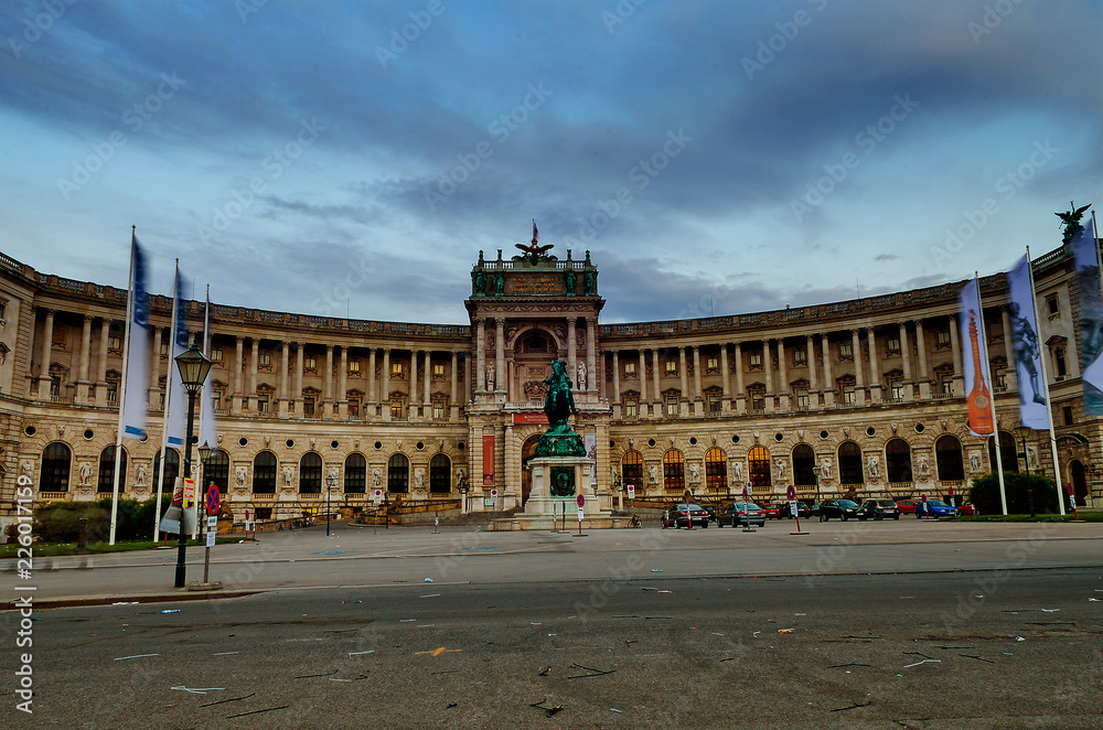 VIENNA, AUSTRIA - MAY 9,2015: The famous Hofburg Palace on May 9, 2015 in Vienna. 