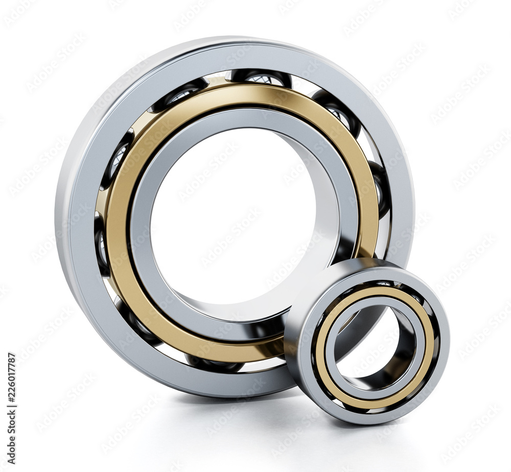 Ball bearings isolated on white background. 3D illustration Ball bearings isolated on white background. 3D illustration