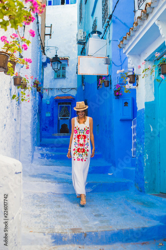 cute woman traveling to morocco