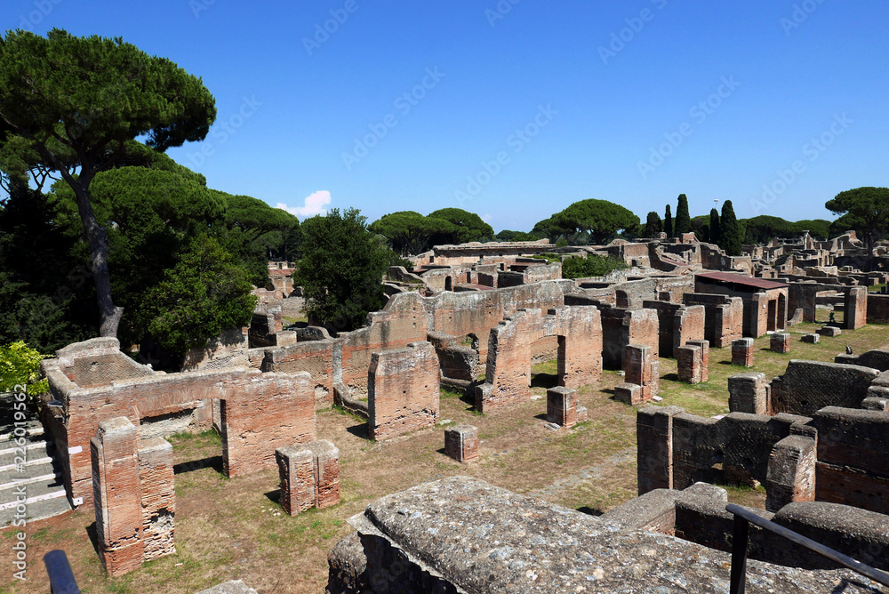 ancient Roman ruins in Ostia Antica, Italy