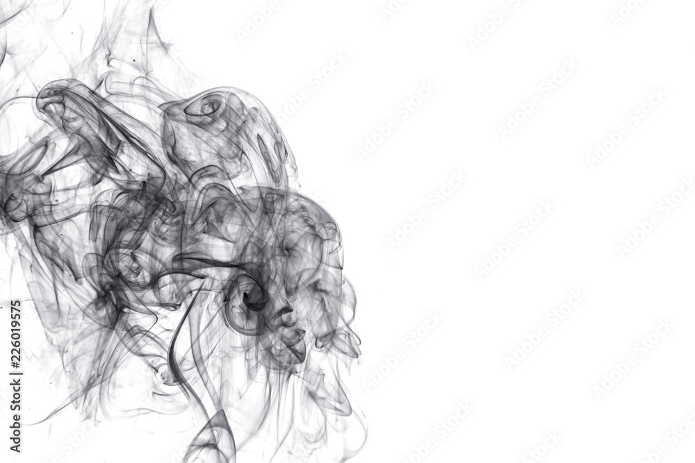 Fototapeta premium Black smoke on white background
