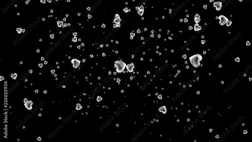 Flying hearts with transparent background. Slow motion Flying hearts with transparent background. Slow motion