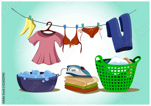 clothes on clothesline