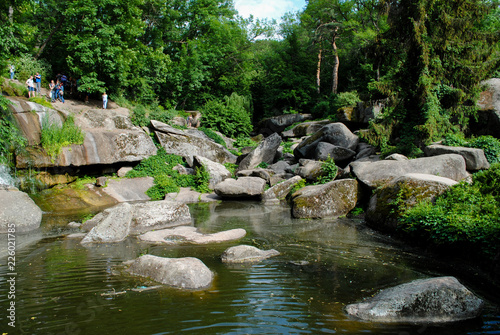 Beautiful green arboretum in the park Sofiyivka