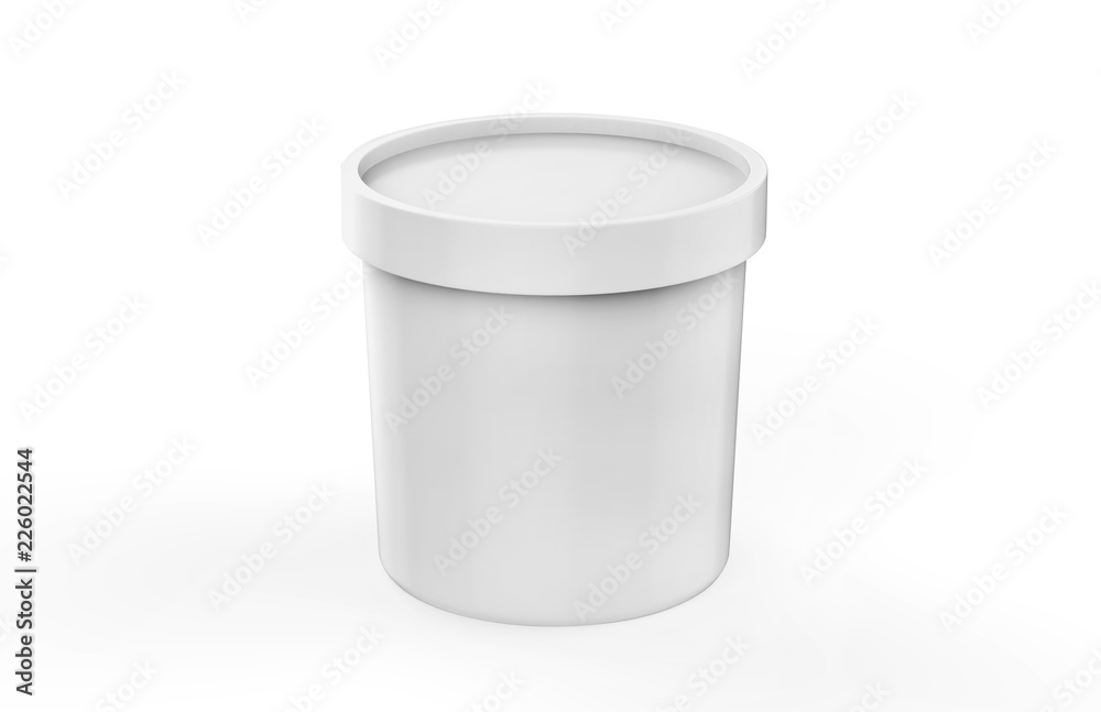 Ice Cream Cup Mock-up Template On Isolated White Background, Ready For Your Design Presentation, 3D Illustration Ice Cream Cup Mock-up Template On Isolated White Background, Ready For Your Design Presentation, 3D Illustration