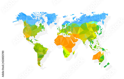 Map world polygon on a white background. Vector illustration