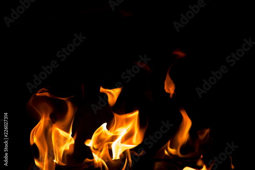 Abstract fire on black background