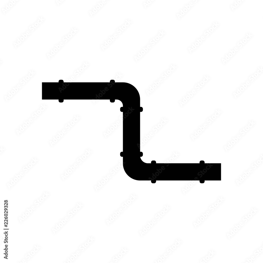 plumbing plumbing pipe icon bent. black isolated plumbing plumbing pipe icon bent. black isolated