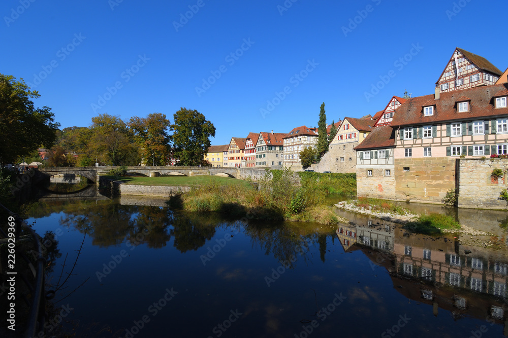 Schwäbisch Hall,Baden-Württemberg, Deutschland : Altstadt am Kocherufer