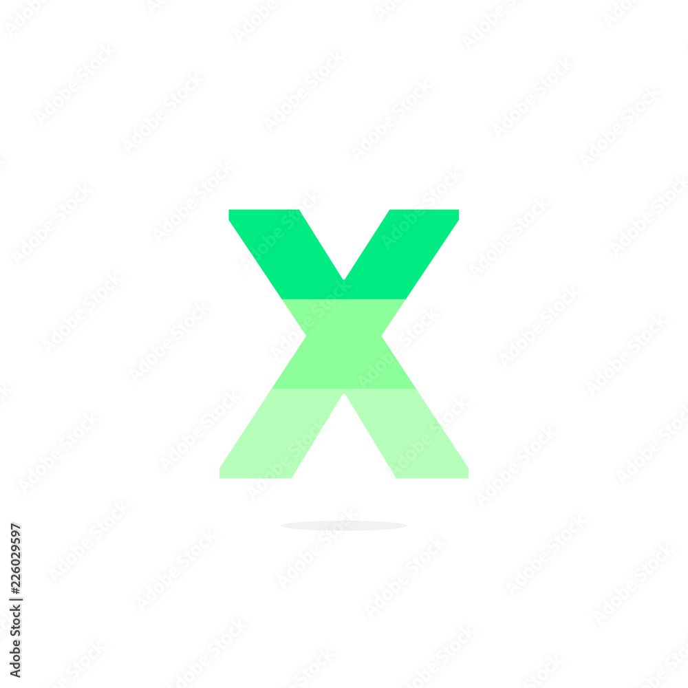 Obraz premium Vector Logo Letter X Green Energy Battery