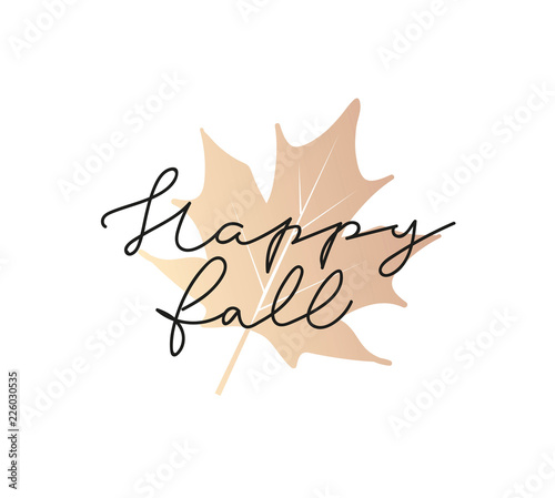 hello fall Inspirational autumn poster with lettering in retro style.