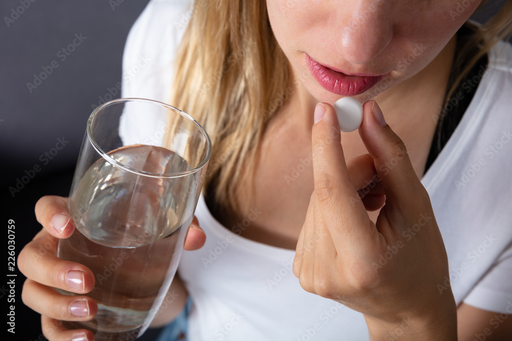 Pregnant Woman Taking Medicine Pregnant Woman Taking Medicine