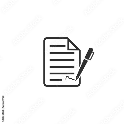 Signing contract icon isolated on white background. Vector illustration.
