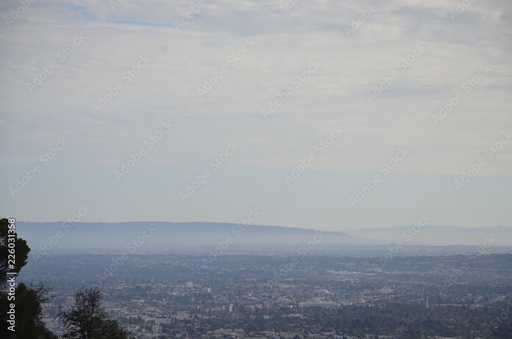 Hollywood Sign and City View Of Los Angles California USA