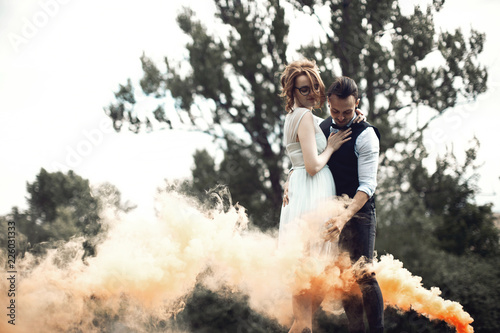 tattoed couple wedding