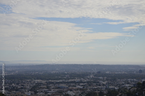 Hollywood Sign and City View Of Los Angles California USA