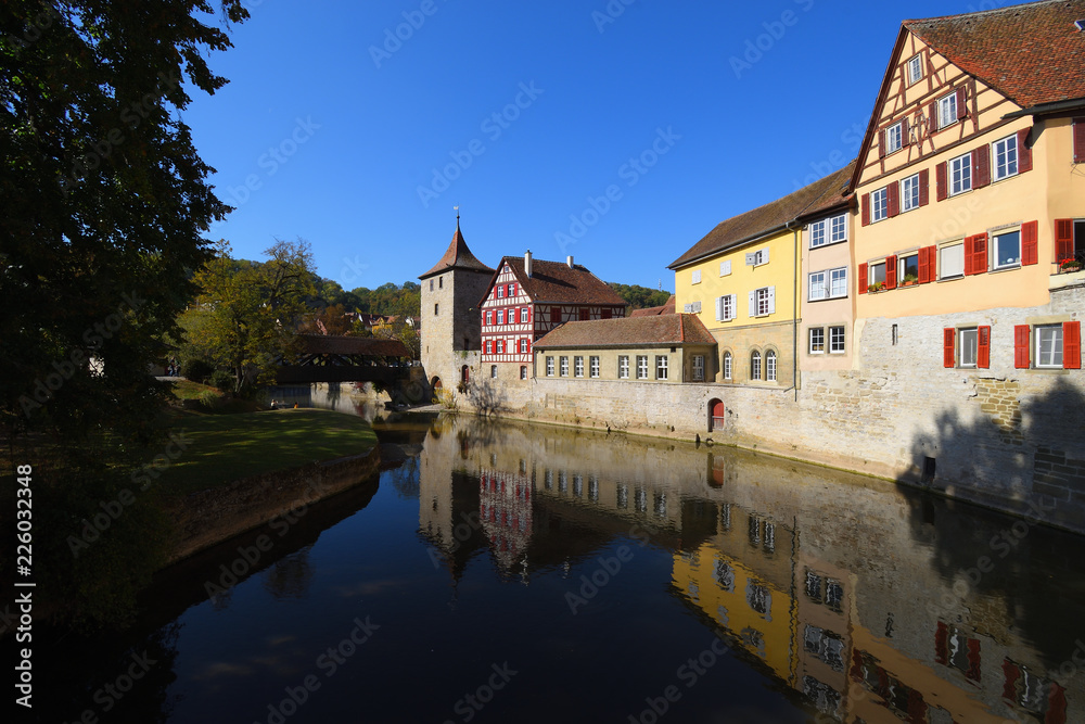 Schwäbisch Hall,Baden-Württemberg, Deutschland : Altstadt am Kocherufer Schwäbisch Hall,Baden-Württemberg, Deutschland : Altstadt am Kocherufer