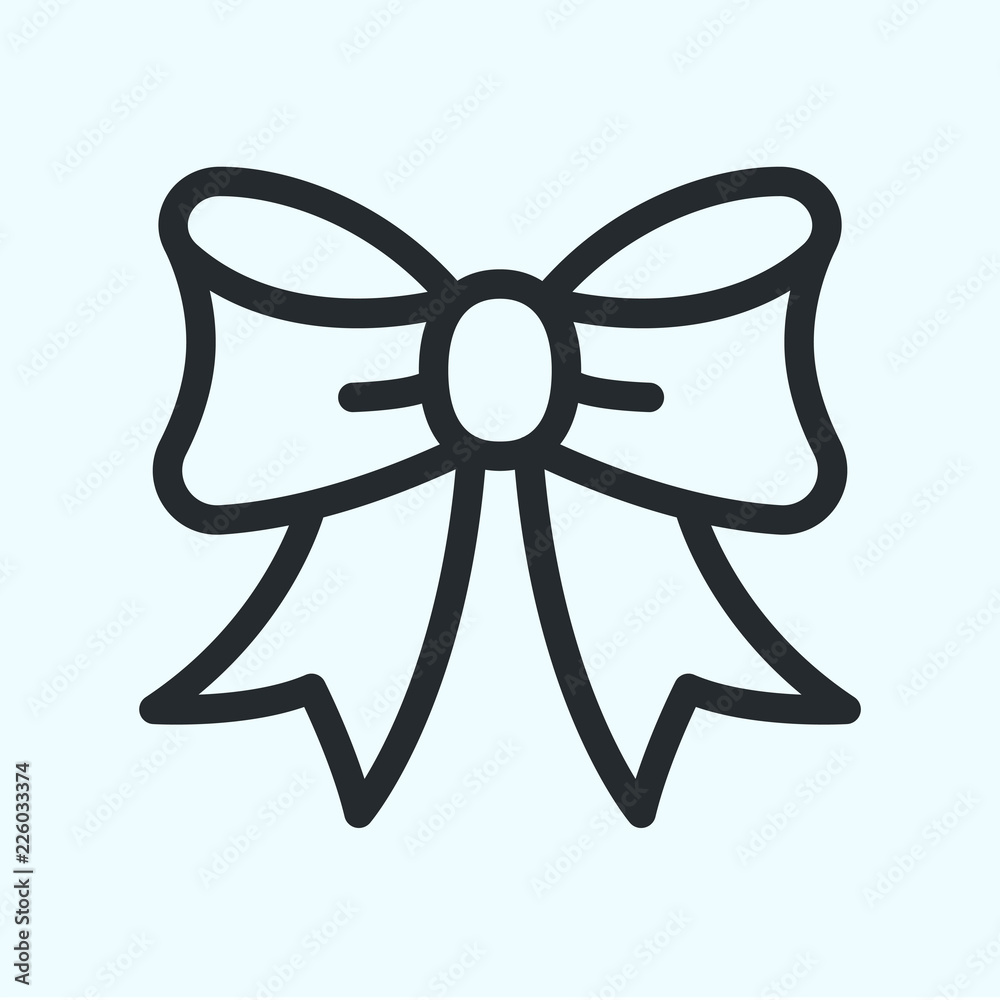 Bow Ribbon Gift Flat Line Stroke Icon Pictogram Bow Ribbon Gift Flat Line Stroke Icon Pictogram