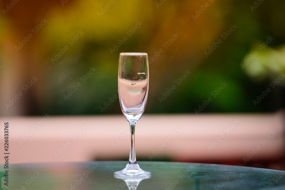 Wine glasses placed at the party. Wine glasses placed at the party.
