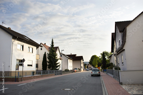 View landscape and cityscape with traffic road at Sandhausen district and village in morning time in Heidelberg, Germany photo