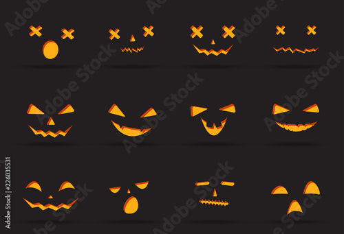 happy halloween ghost devil face scream action decoration element isolated on background