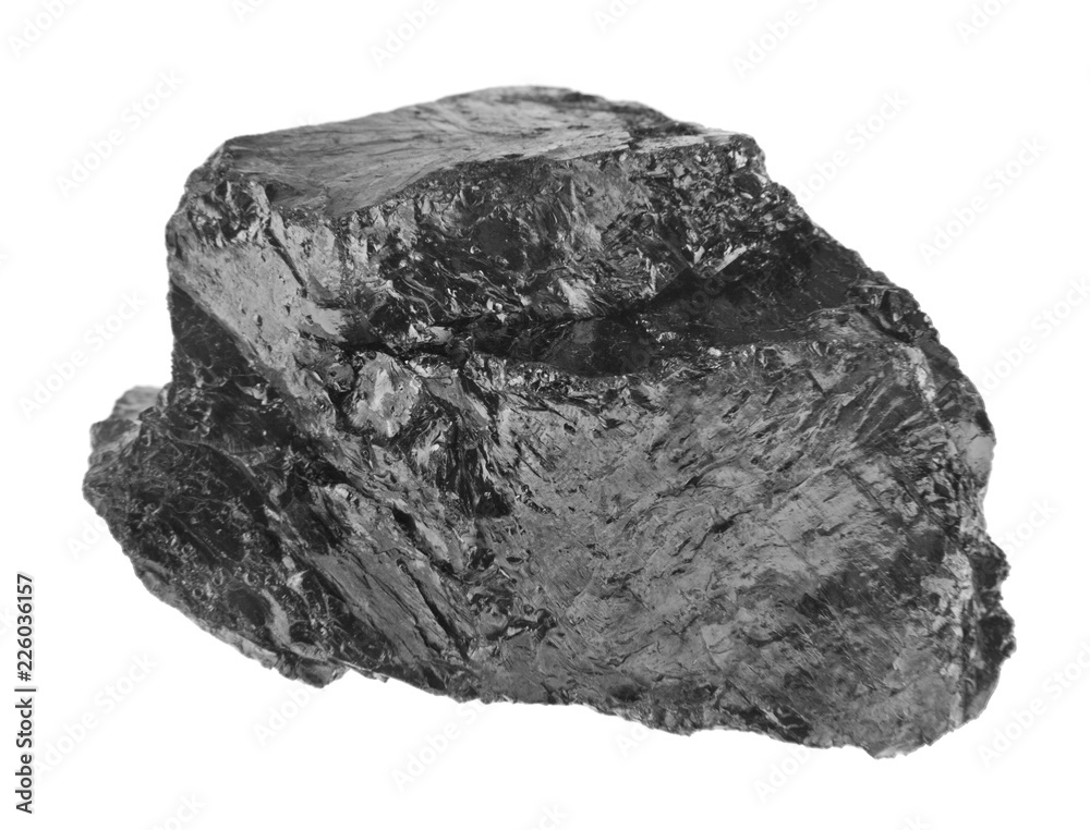 black coal isolated on white background