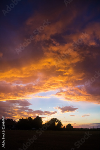 Beautiful sunset near Aholming - Bavaria - Germany