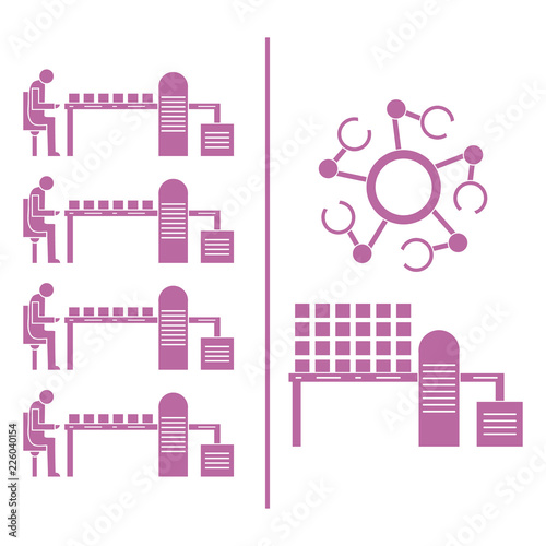 Smart automatic robotic production line.