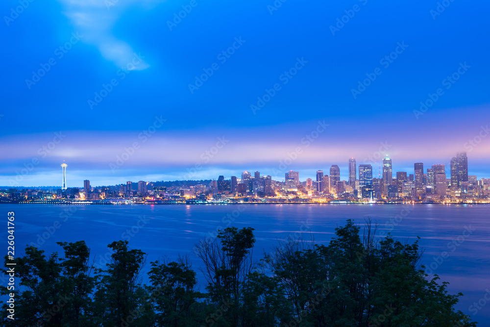 Seattle skyline at dawn, Washington State, USA